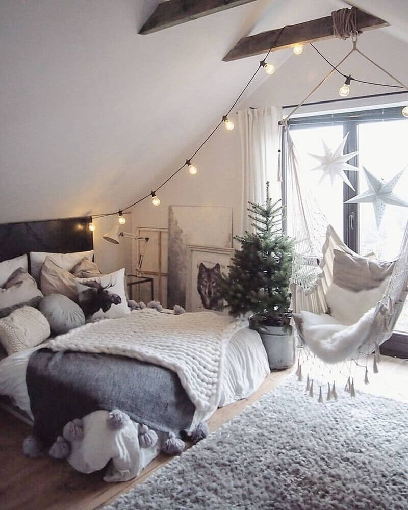 tapete para quarto decorado com estilo escandinavo Foto We Heart It