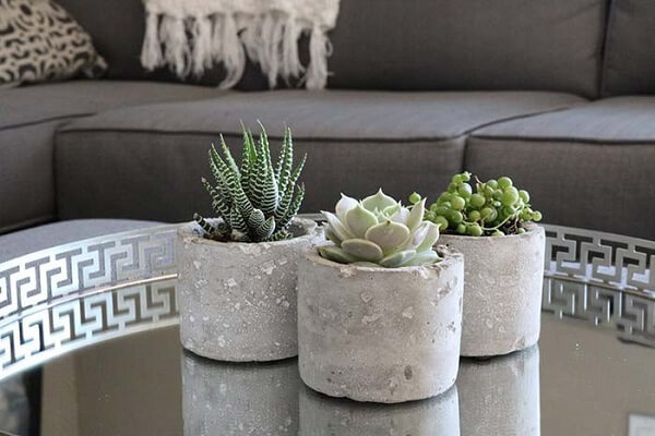 Como fazer vaso de cimento para mesa da sala de estar