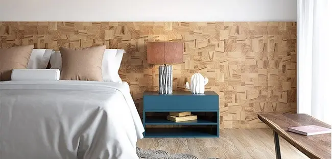 Quarto com móveis de madeira cabeceira Foto de Duratex Madeira
