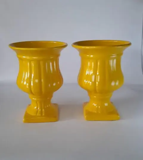 Vasos de cerâmica amarelos Foto de Baú de Festas Decoração