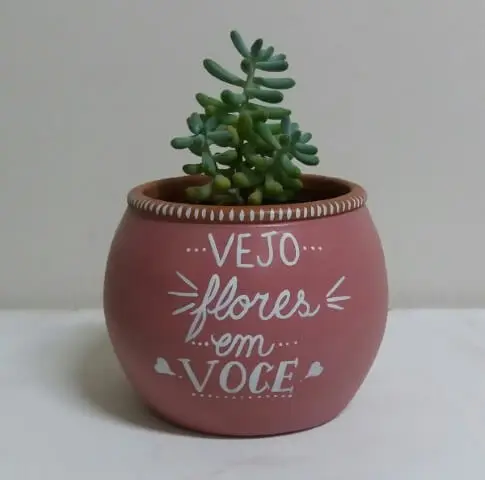 Vasos de cerâmica com frase escrita Foto de Arteminha Presentes e Artes