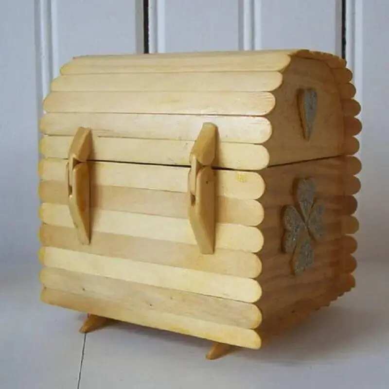 artesanato com palito de picolé - caixinha de madeira Foto Pinterest