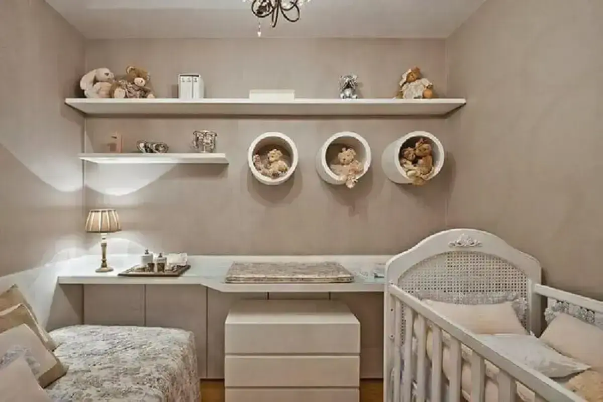 decoração com enfeites para nichos redondos de quarto de bebê Foto Pinterest