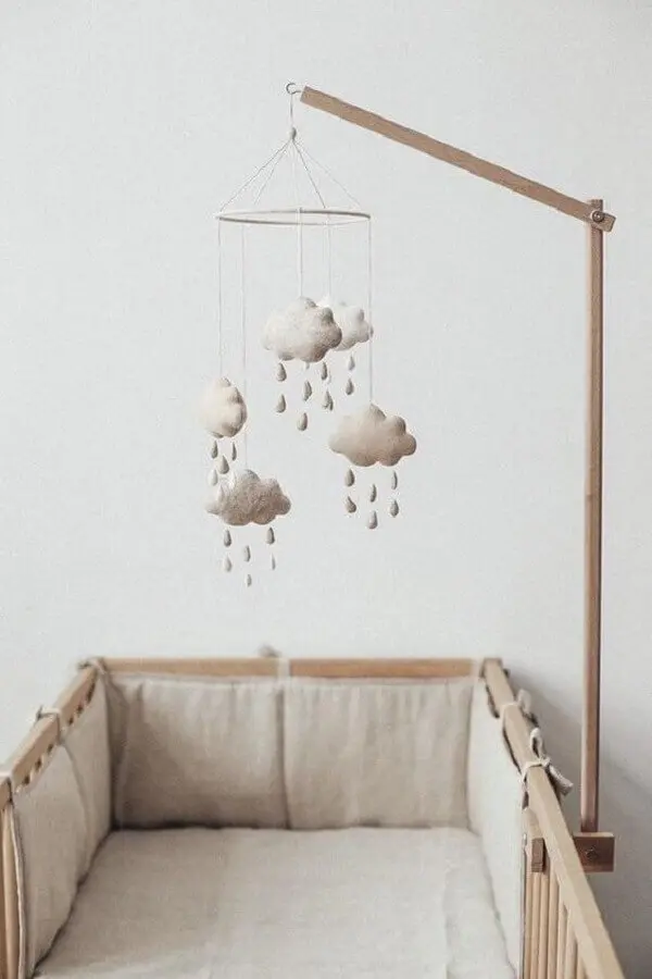 enfeites para quarto de bebê decorado em tons neutros Foto Pinterest