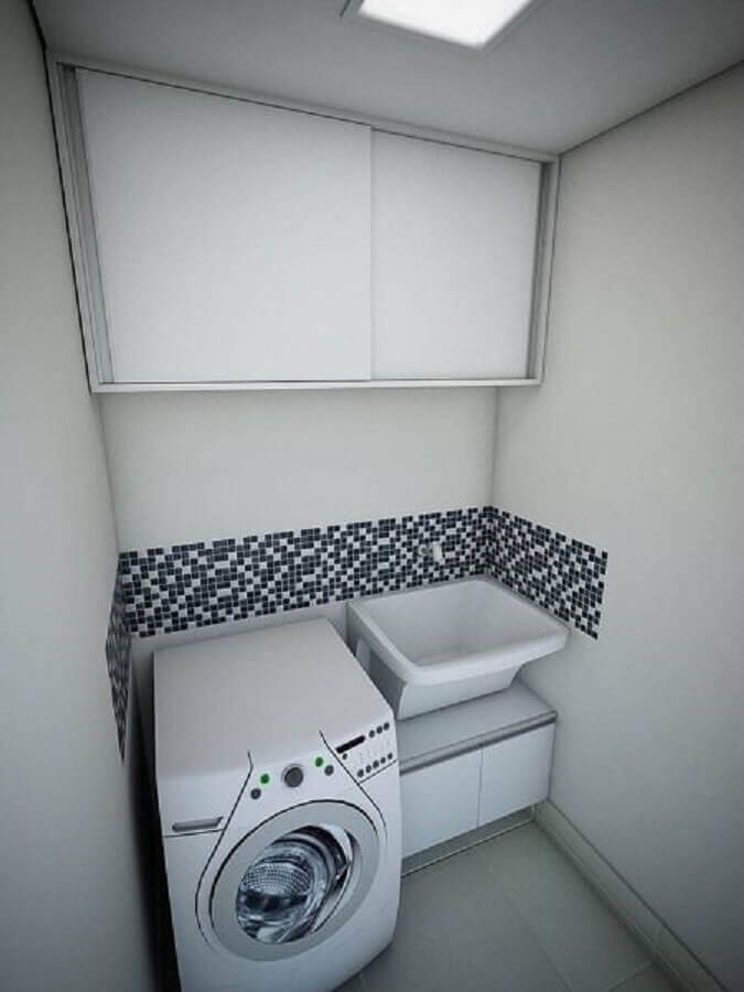 lavanderia pequena e simples decorada com pastilhas Foto Pinterest
