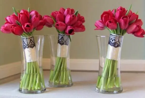 Tulipa rosa para decoração de festa