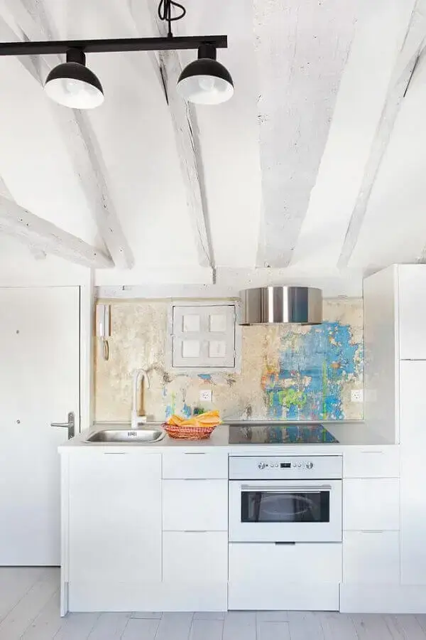 decoração cozinha rústica toda branca Foto Bau das DICAS