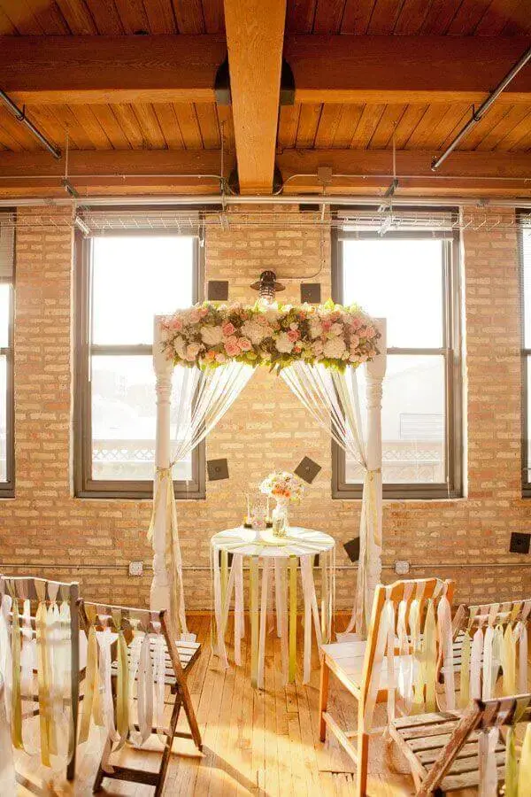 ideia de decoração de casamento rústico e simples Foto Elizabeth Anne Designs