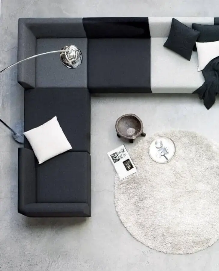sofá de canto modernos preto e cinza Foto Neu dekoration stile