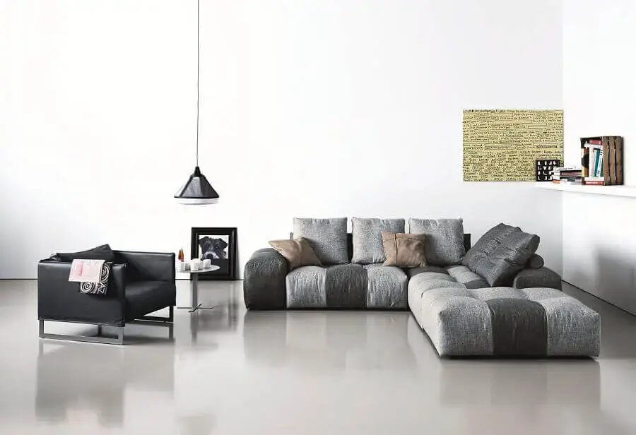 sofás modernos e confortáveis para sala ampla Foto Decoração e Ideias