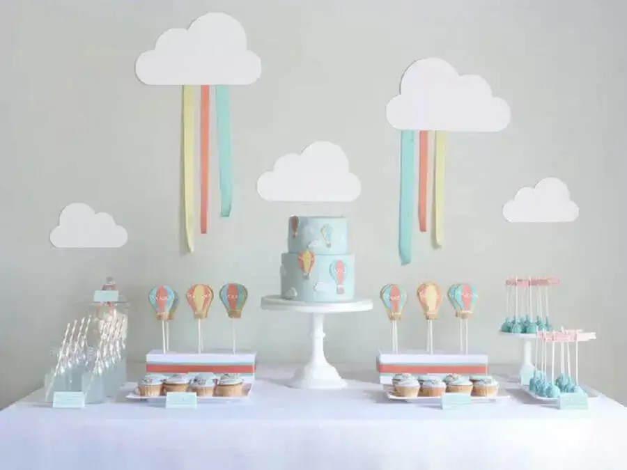 balloon theme for birthday party decoration in pastel shades Photo Mona Monina