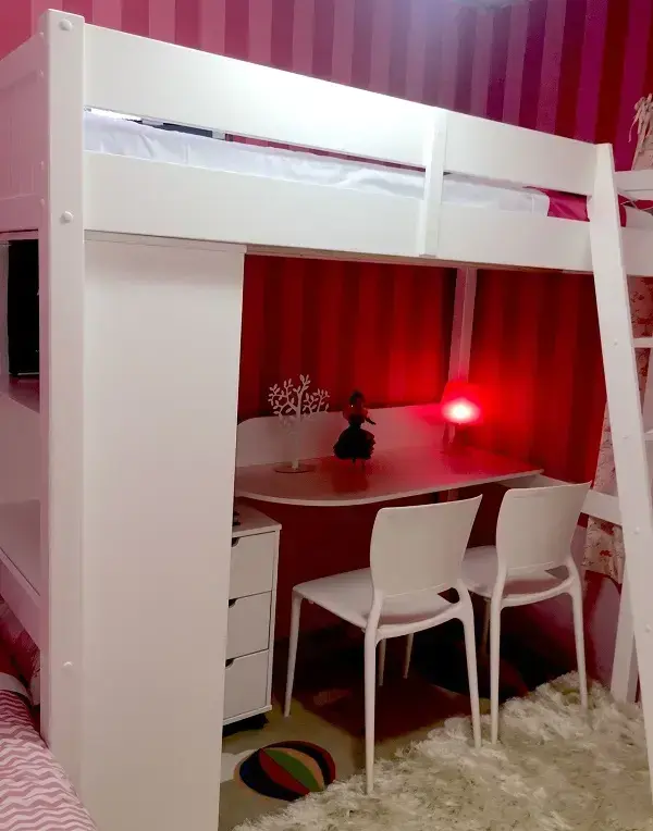 Decoração de casas pequenas quarto de menina rosa
