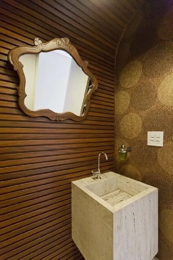 Papel de parede para lavabo com pouco espaço 