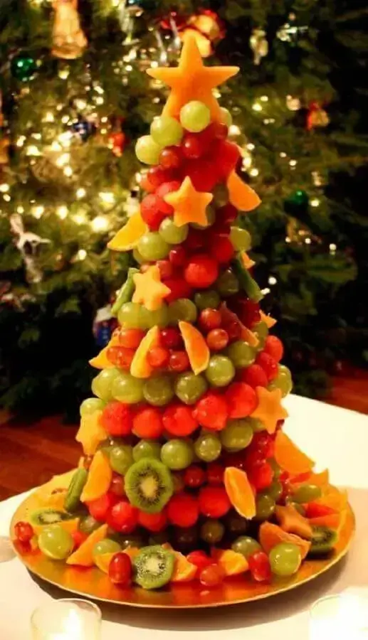 decoração de mesa de natal de frutas Foto L'astucerie
