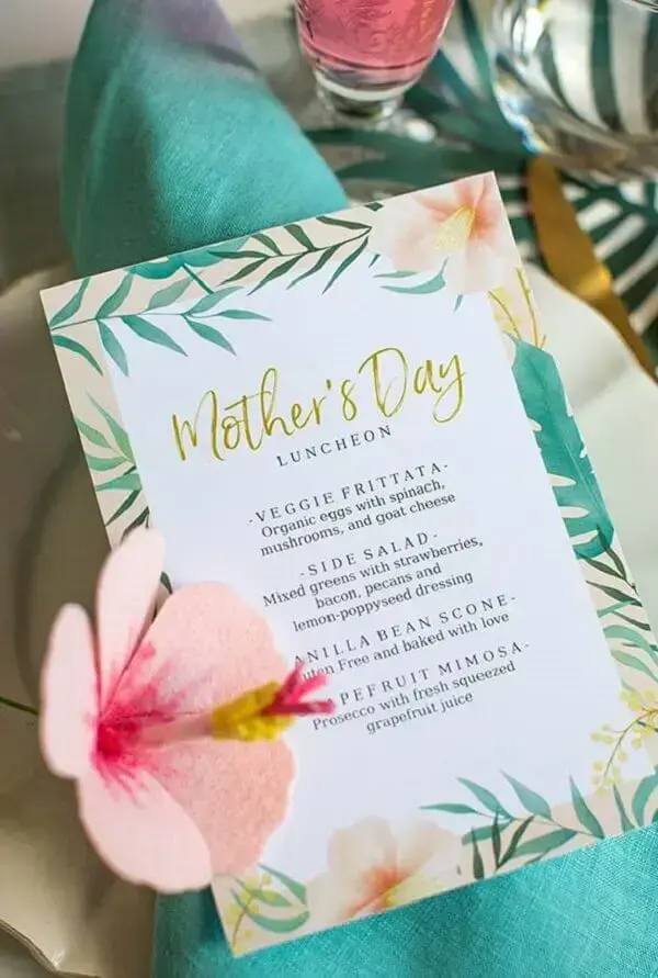 decoração dia das mães menu completo para todos os convidados