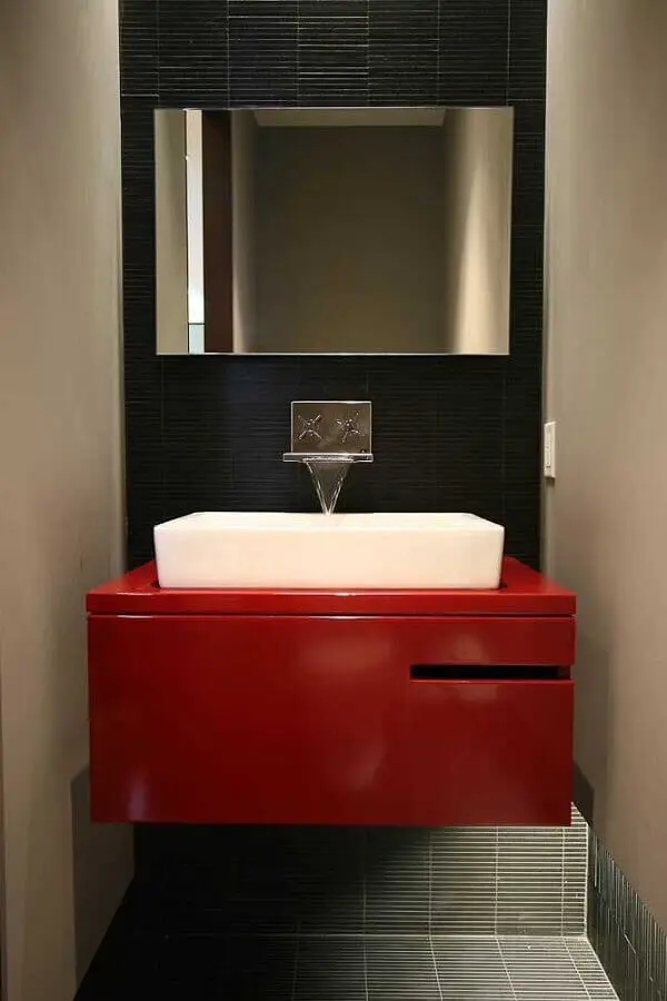 decoração moderna para lavabo cinza e vermelho Foto Air Freshener
