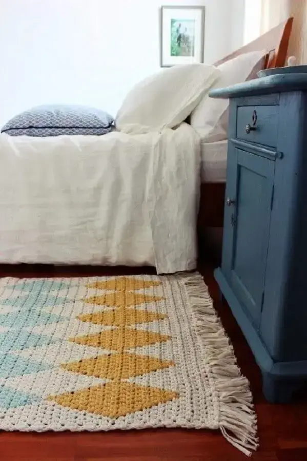 tapete de crochê simples para decoração de quarto Foto Muito Chique