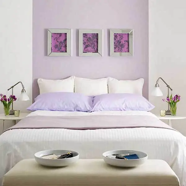 Cor lilás na decoração de quarto