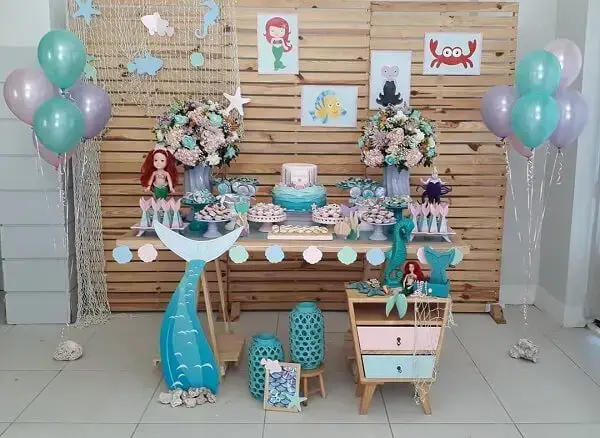Simple and rustic decoration with the theme of the Little Mermaid