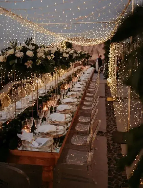 blinker curtain for outdoor evening wedding decor Photo WeddingWire