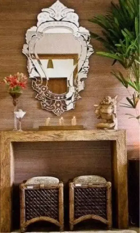 decoração com espelho moldura provençal espelhada Foto Decoração e Arte