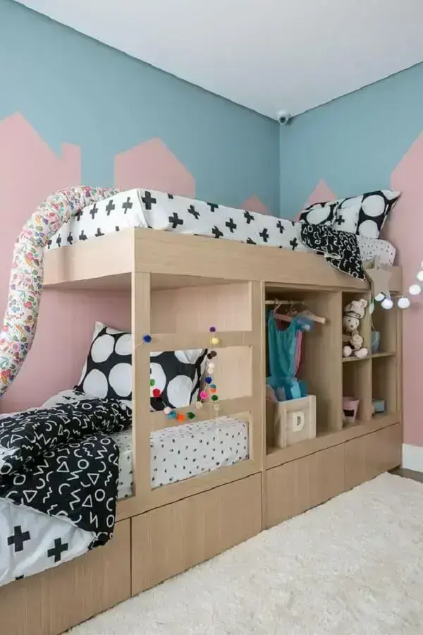 decoração infantil para quarto azul e rosa Foto Eliziê Ribeiro