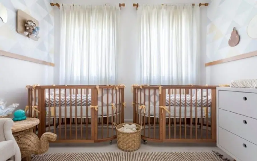 decoração neutra para quarto de bebê gêmeos Foto Baby Dreams Goiânia