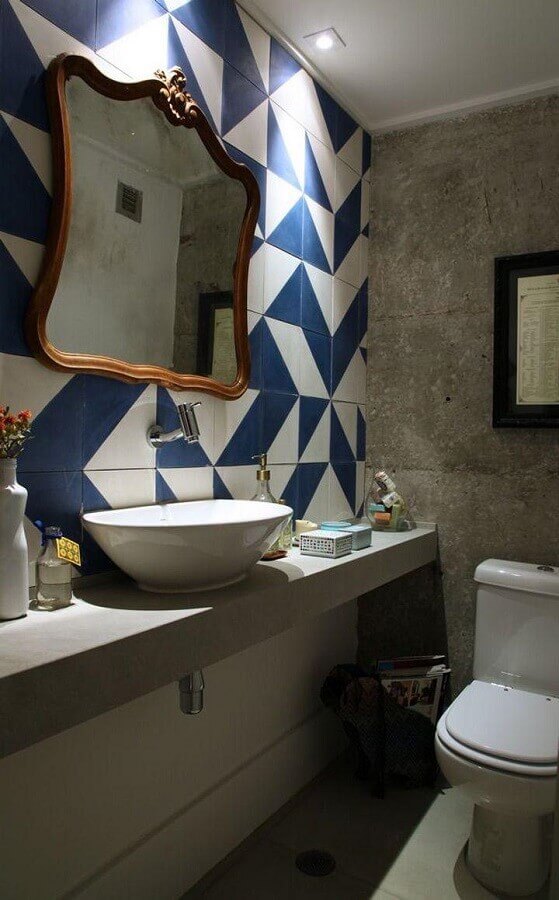 espelho para lavabo com moldura Foto Arquitrecos