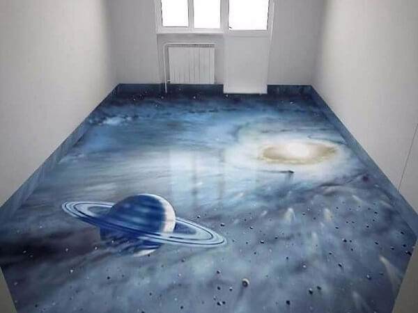 Elementos do universo fazem parte do piso 3D