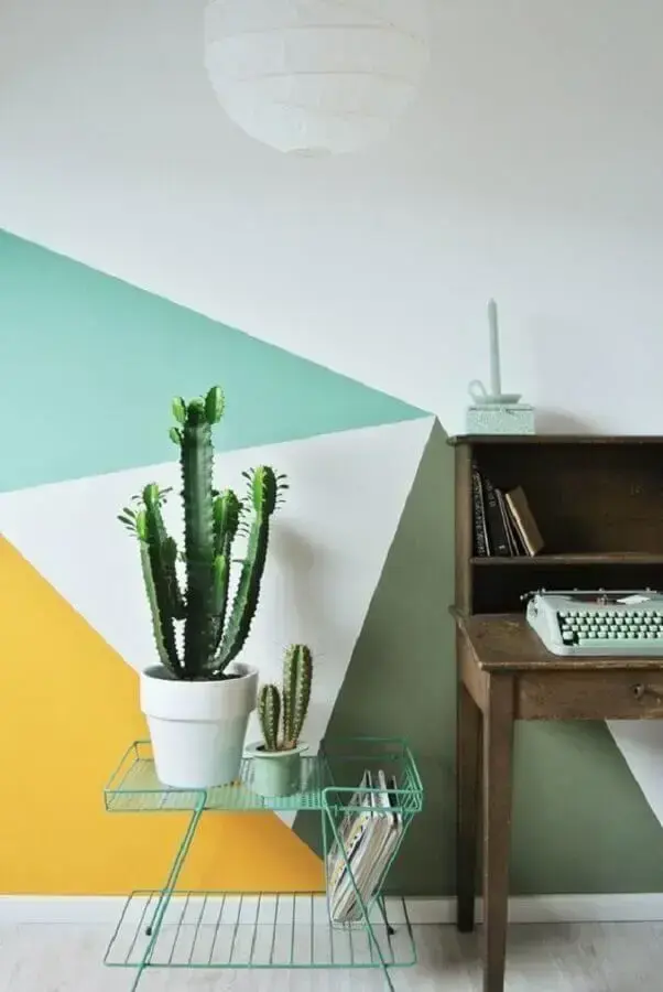 dicas de decoração com parede colorida Foto Pinterest