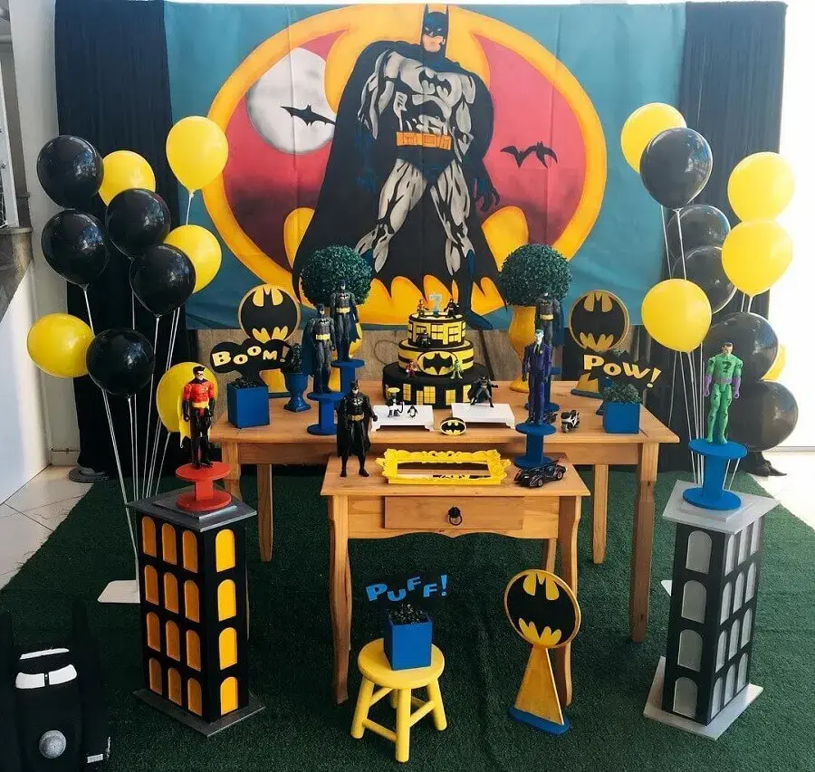 decoração festa do batman simples Foto Lollipop Eventos