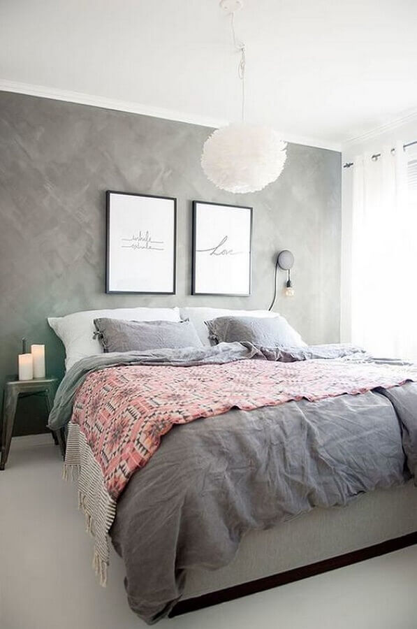decoração moderna com lustre para quarto de casal simples Foto Pinterest