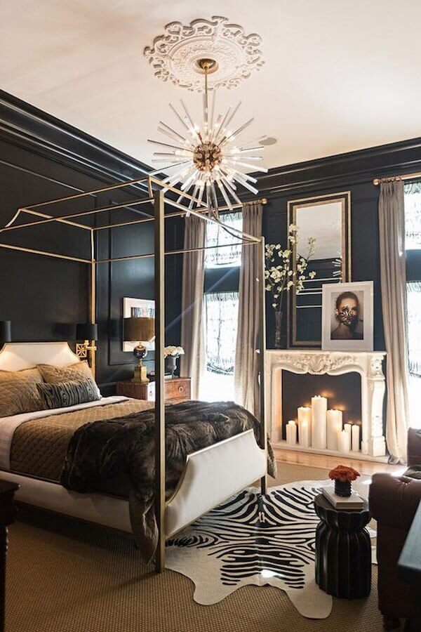 decoração sofisticada com lustre moderno para quarto de casal Foto ConfettiStyle