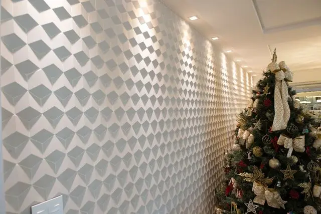 gesso acartonado - parede de gesso acartonado com desenhos geométricos