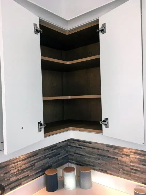 armário de canto - armário aéreo de cozinha de canto simples