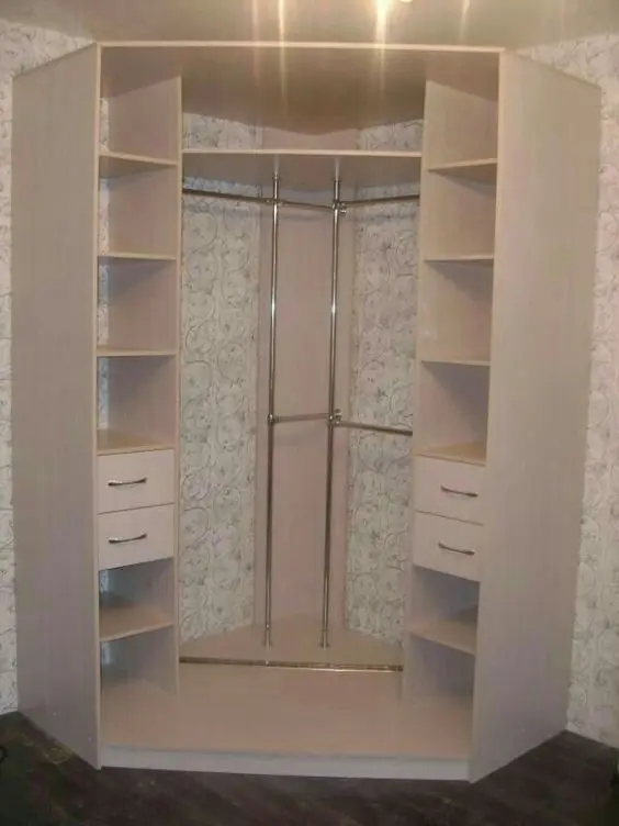 armário de canto - armário branco de canto simples com hastes