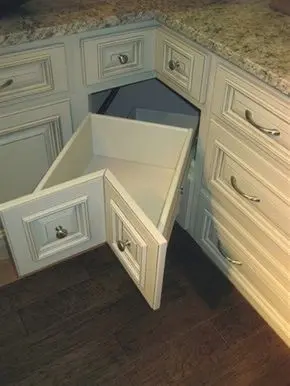 armário de canto - armário de cozinha branco com gaveta de canto
