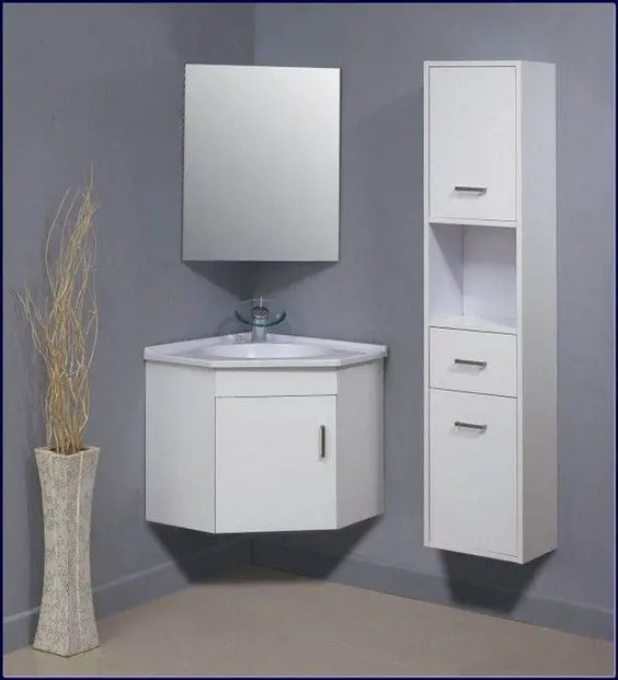 armário de canto - armários de canto de banheiro com espelho