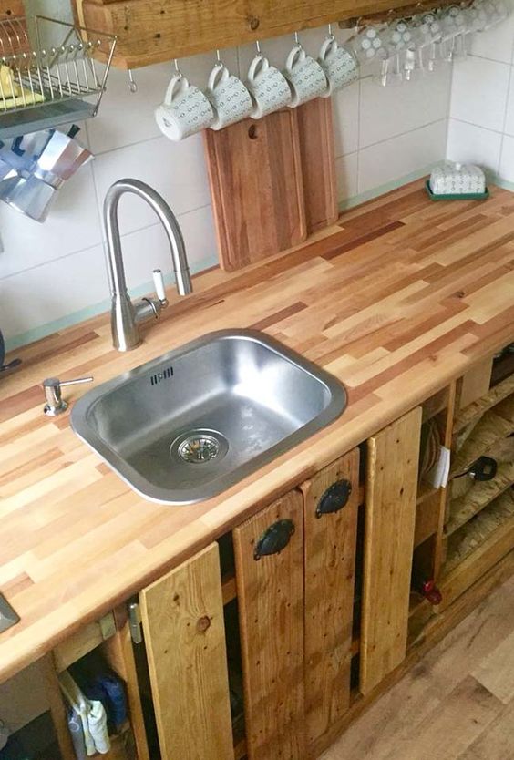 bancada de madeira - bancada de cozinha com elementos de madeira