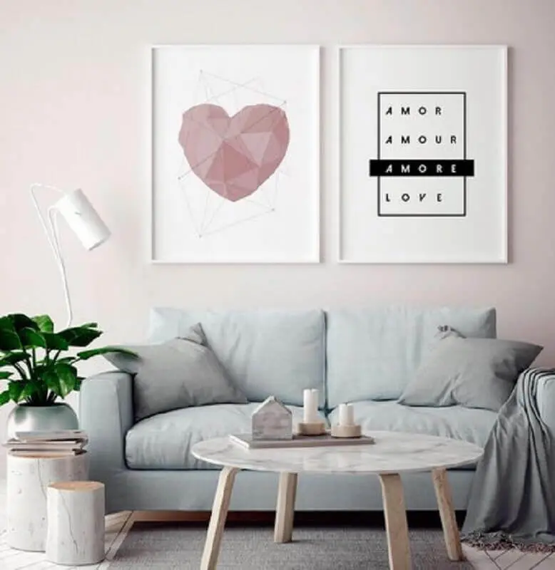 decoração delicada com quadros tumblr para sala de estar Foto DePoster