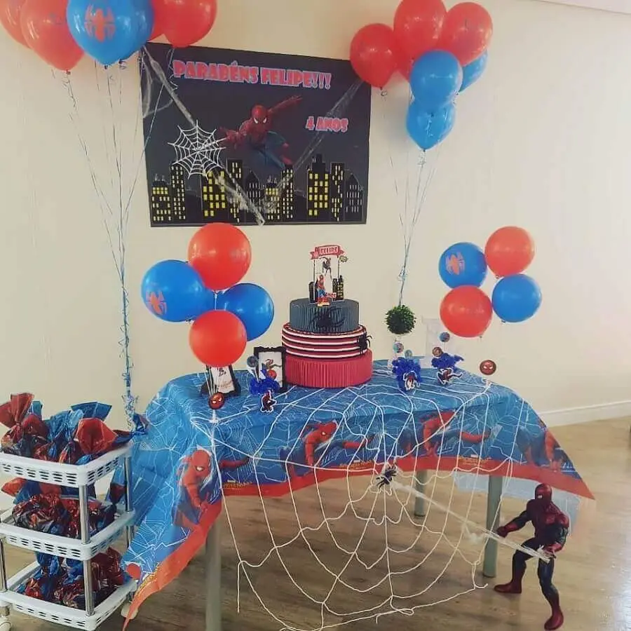 decoração para festa do homem aranha barata Foto Maria Faceira Personalizados