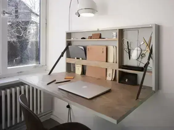 escrivaninha suspensa - escrivaninha de madeira dobrável