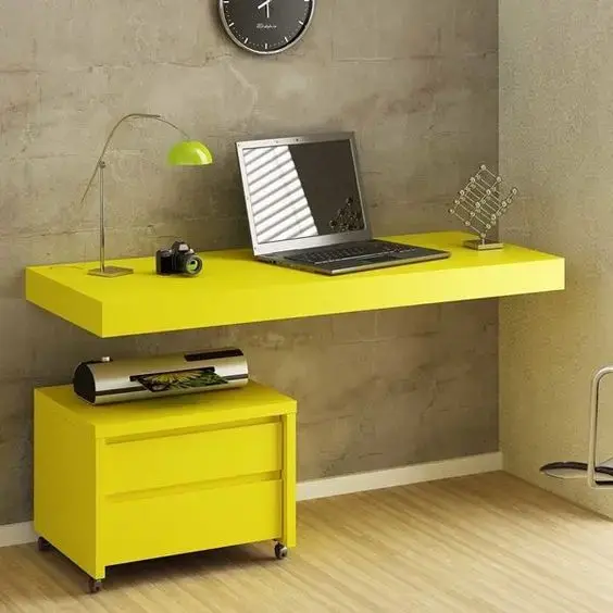 escrivaninha suspensa - escrivaninha suspensa amarela