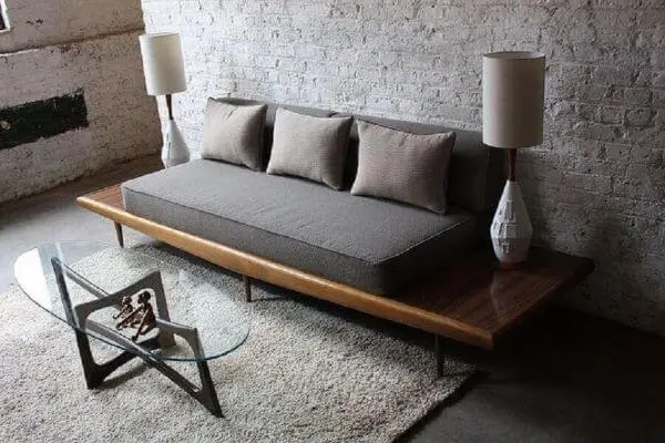 sofá de madeira moderno