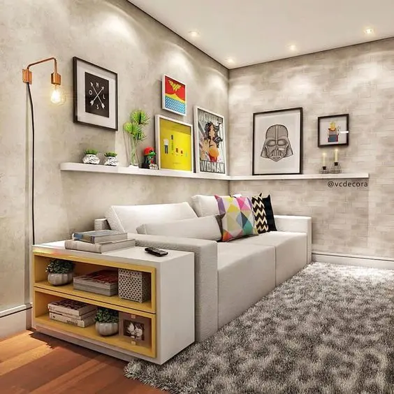 Móveis de sala de estar na cor off white 