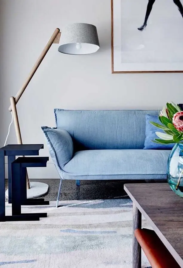 sofá azul claro com design moderno Foto Prisma Sofa