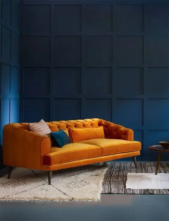 sofá chesterfield - sofá chesterfield laranja