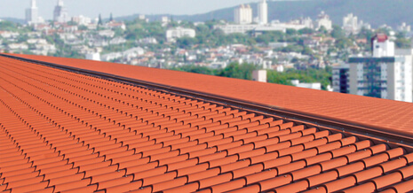 telha portuguesa - telhado grande vermelho 