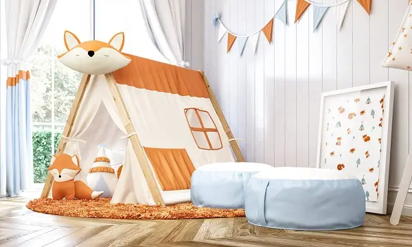 Cabaninha infantil de raposinha encanta a decoração do quarto