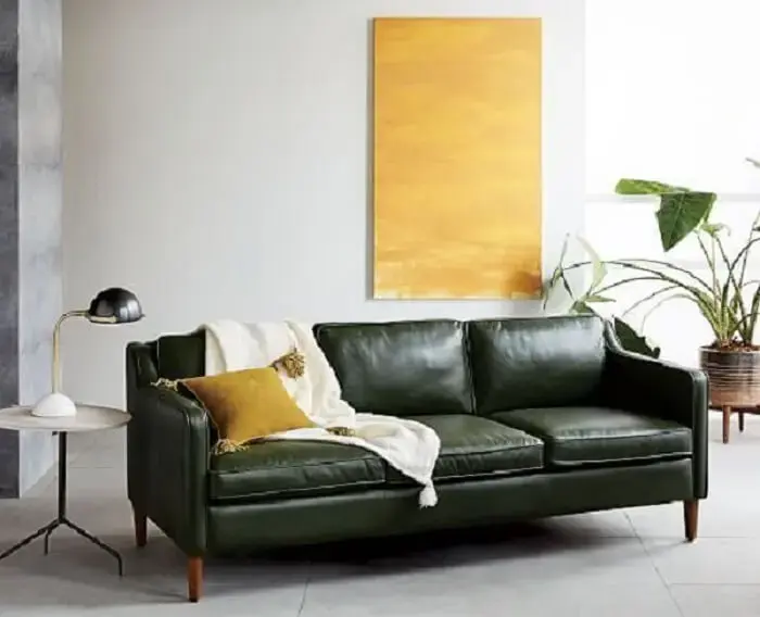 Tecido para sofá de couro decora a sala de estar minimalista